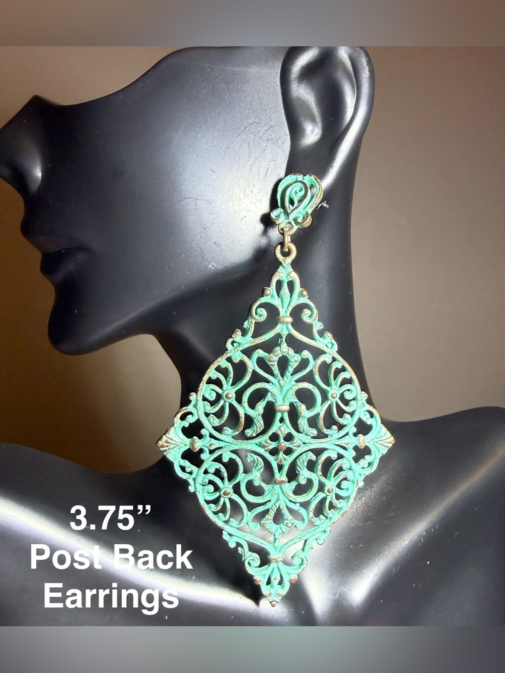 Turquoise Filigree Drop Earrings